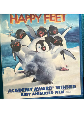 Happy Feet Blu-ray Disc Movie Standard One Size Blue White